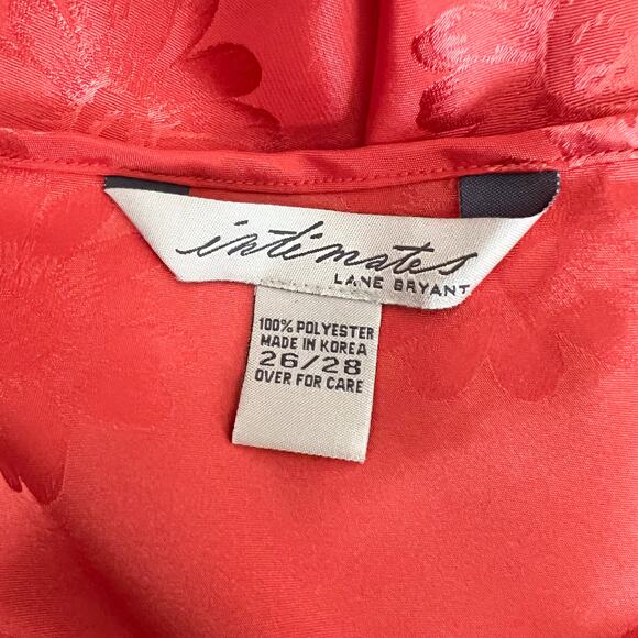 Lane Bryant | Y2K Vintage Floral Orange Satin Halter Tie Slip Short Pajama Dress - Picture 9 of 9